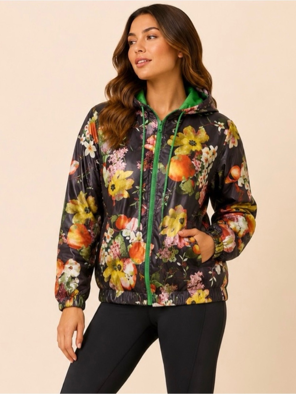 Adidas Originals x Farm Rio Fruit Bowl Windbreaker L Floral Tropical Jacket K69